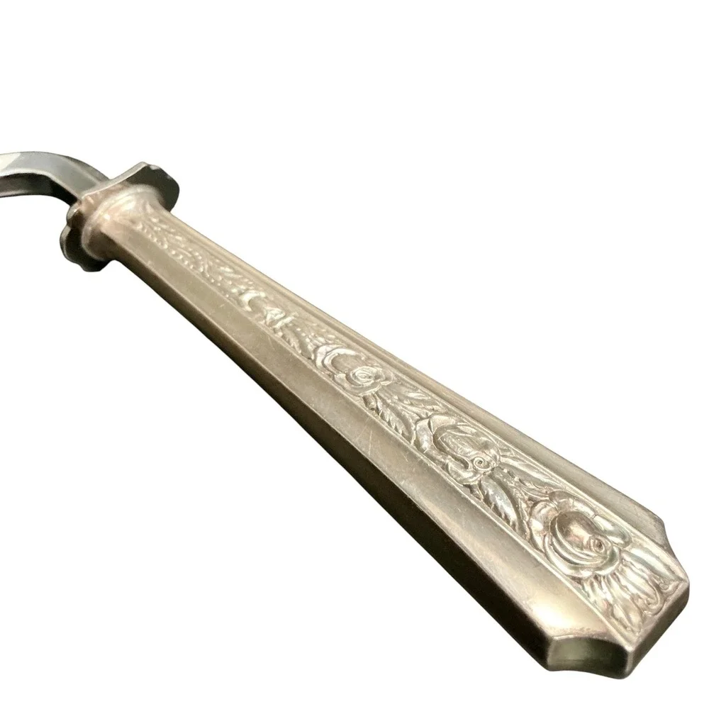 Antique Schneider Toledo Sterling Silver Rose Cake Breaker Angel Food Server